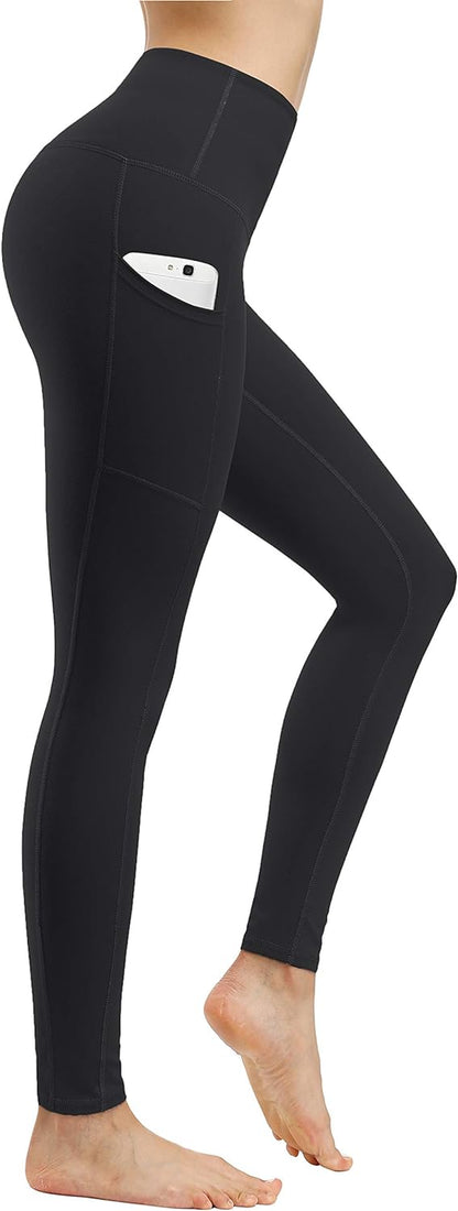 Elevate Your Workout: 2 Pack High Waist Tummy Control Yoga Pants with Pockets - 4 Way Stretch Leggings